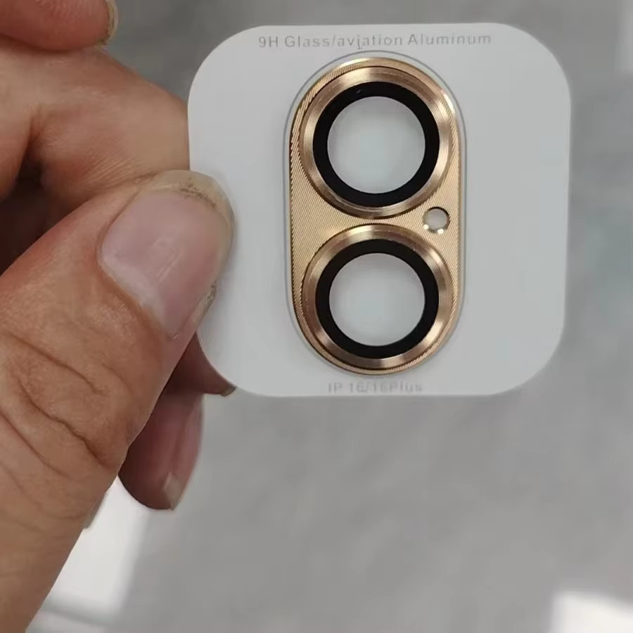 Metall Kameraobjektivschutz mit Glas für iPhone 16 15 Plus in Schwarz und Rot - Bild 3