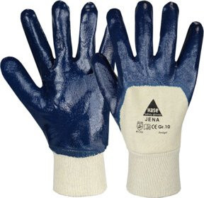 Hase Arbeitshandschuhe Jena in Blau mit Nitril-Beschichtung, Größe 9 - Bild 1