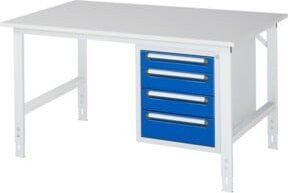 Rau Arbeitstisch Tom KM07 höhenverstellbar, Farbe: grau/weiß, B/T/H: 150 x 100 x 76-108 cm - Bild 1