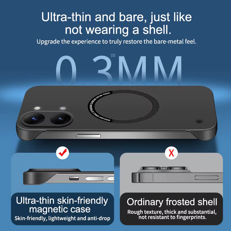 Stoßfeste und magnetische MagSafe Handyhülle für Xiaomi Poco X8 Pro Max X8Pro 5G in Schwarz und Blau - Bild 3