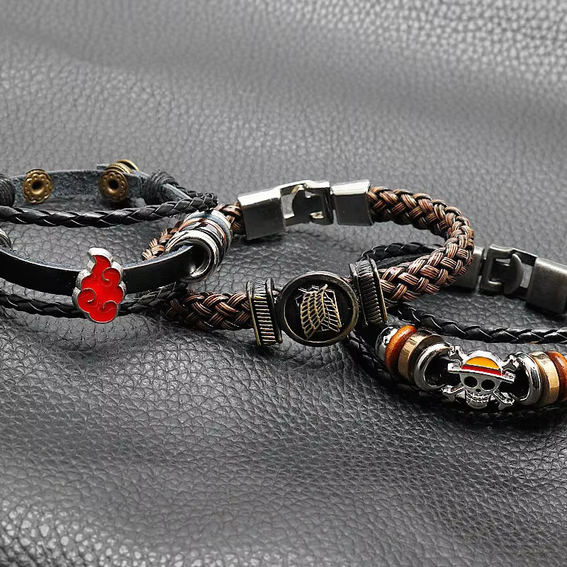 Bandai Armband, Leder, Schwarz, Unisex - Bild 2