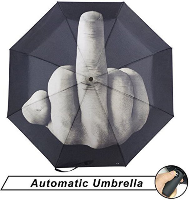 Otmagelu Automatischer Regenschirm Winddicht und Klappbar in Schwarz - Bild 1