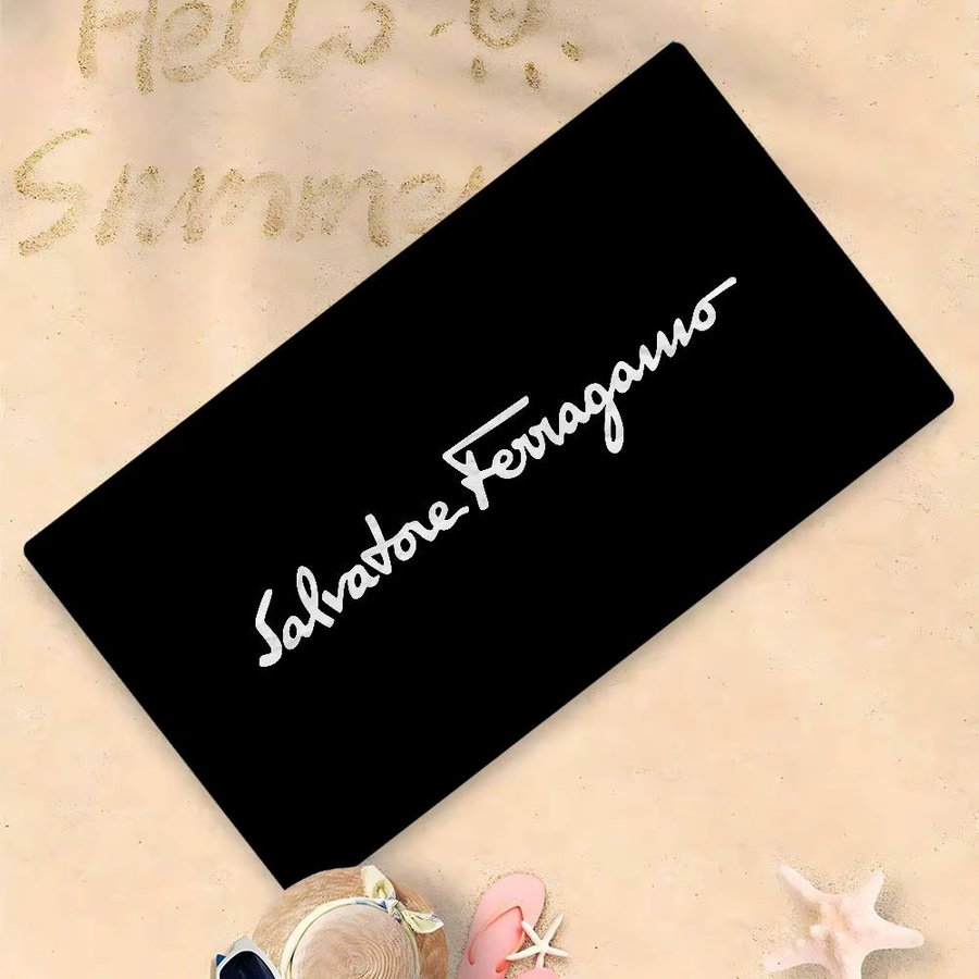 Salvatore Ferragamo Strandtuch aus Mikrofaser in Schwarz und Sand, schnelltrocknendes Handtuch für Pool, Strand und Yoga - Bild 5