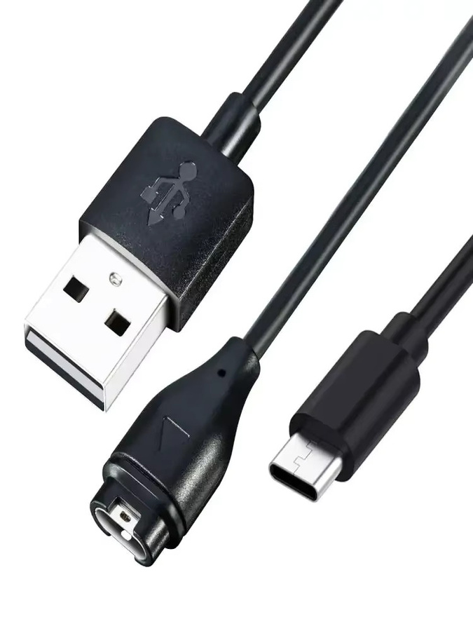 ANMONE USB-A Ladekabel für Garmin Fenix 5/5S/5X Plus 6/6S/6X Pro Sapphire Venu Vivoactive 4/3 945 245 45 Quatix 5, Schwarz - Bild 5