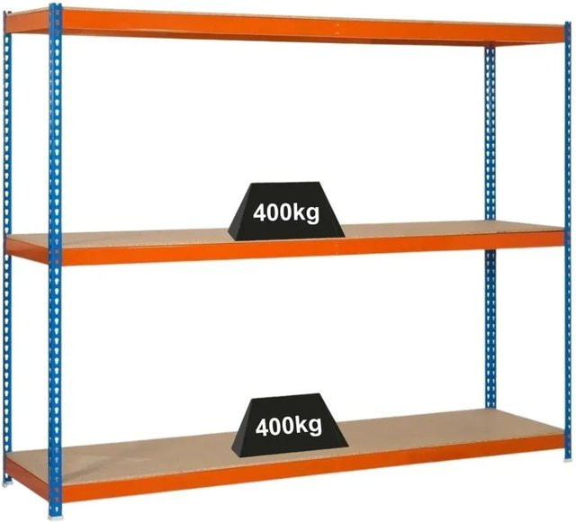 PROREGAL Schwerlastregal Big Wood Yeti Three H x B x T: 200 x 150 x 45 cm in Blau-Orange - Bild 1