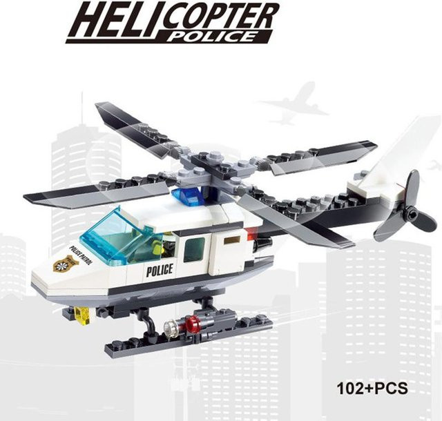Stadtpolizei Hubschrauber Auto Flugzeug, Bausteine, ab 3 Jahre - Bild 1