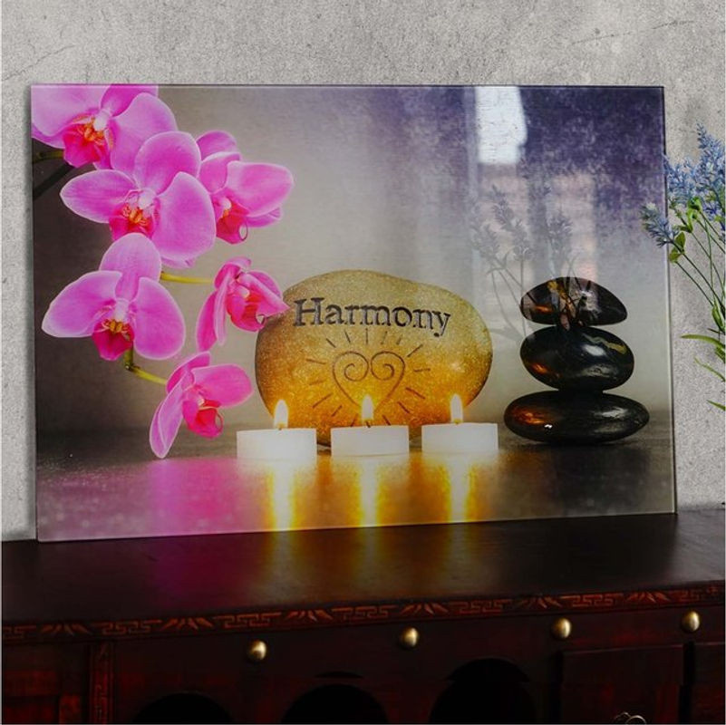 MCW Glasbild Harmony Floral Wandbild in Acrylglas, mehrfarbig, B: 40 cm, H: 60 cm - Bild 1