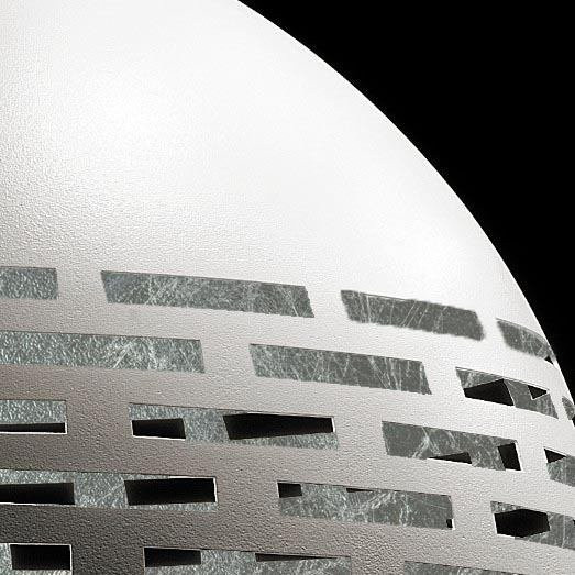 Braga Greka LED S80 Pendelleuchte in Weiß und Blattsilber mit warmweißem Licht (3000K) - Bild 1