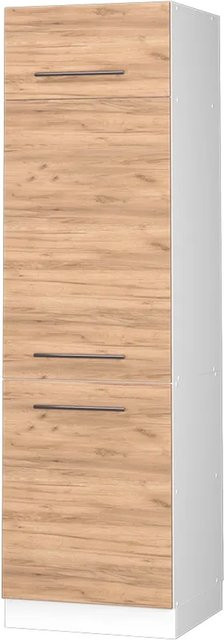 Vicco Kühlumbauschrank Fame-Line Hochschrank für die Küche in Eiche Weiß, B/T/H: 60 x 58 x 207 cm - Bild 1