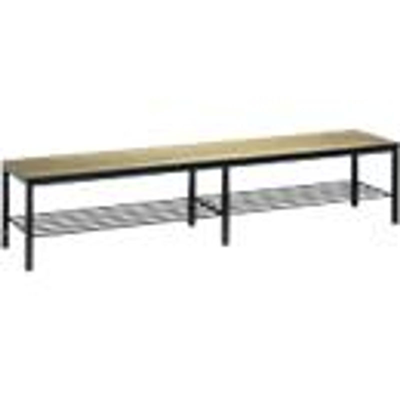 C+P Umkleidebank Basic Plus mit Schuhrost, Dekor Eiche Sereno, Gestell Schwarzgrau, H: 40,1 cm, B: 196,0 cm, T: 35,3 cm - Bild 3