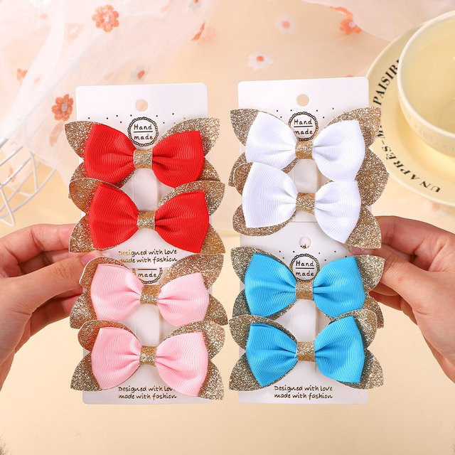 Baby Bows Schleifen-Haarspangen mit Pailletten, 2 Stück, Kinder - Bild 1