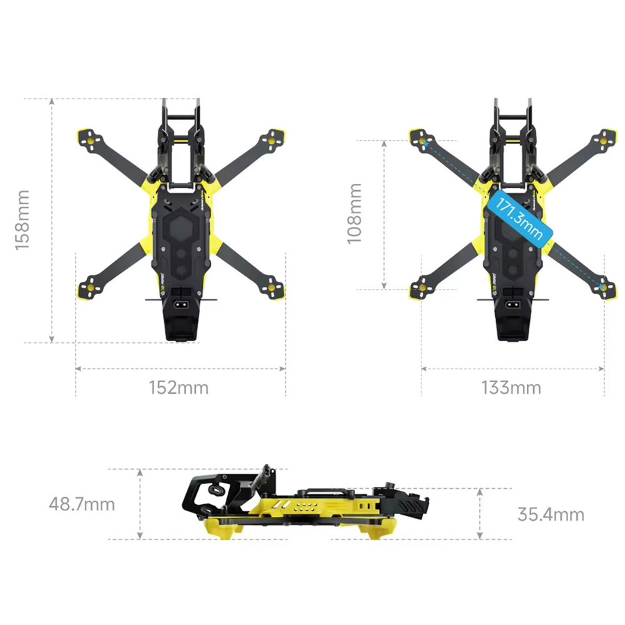 SpeedyBee Master 3X Modularer 3-3,6 Zoll Rahmen, 171 mm Radstand, Metall - Bild 2