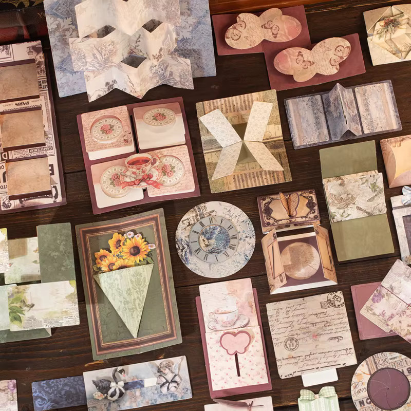 Retro-Kollektionsbuch mit 40 Blättern aus Leder für kreatives Scrapbooking und Origami-Bastelarbeiten - Bild 1