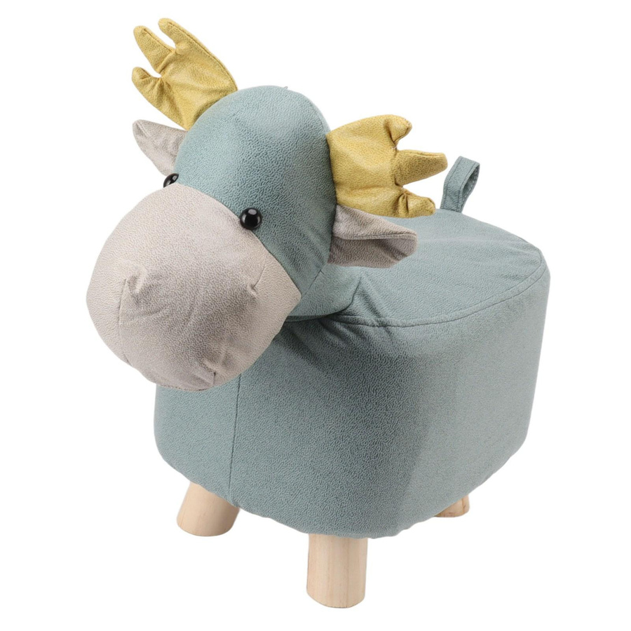 Aimo Tierischer Fußhocker in Giraffenform aus Holz für Kinder in Blau und Rot - Bild 1