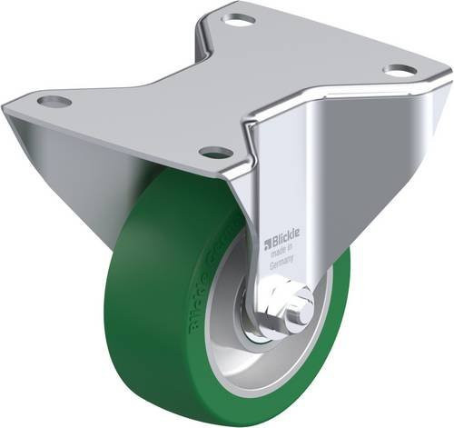 Blickle Bockrolle BK-ALST 100K-3 in Grün und Silber mit 100 mm Rad-Durchmesser und 320 kg Tragfähigkeit - Bild 1