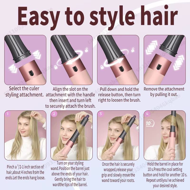 Sencicimen 6-in-1 Multi-Haarstyler mit negativen Ionen, Blau - Bild 4