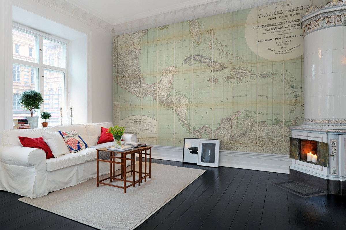 Rebel Walls Mural Tropical America Wandtattoo im Vintage-Stil, Mehrfarbig - Bild 1