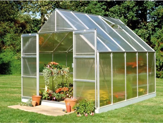 Halls Gewächshaus Magnum 108 aus Aluminium in Silber mit 6 mm Stegdoppelplatten, B/T: 257 x 322 cm, 8,3 m² - Bild 1