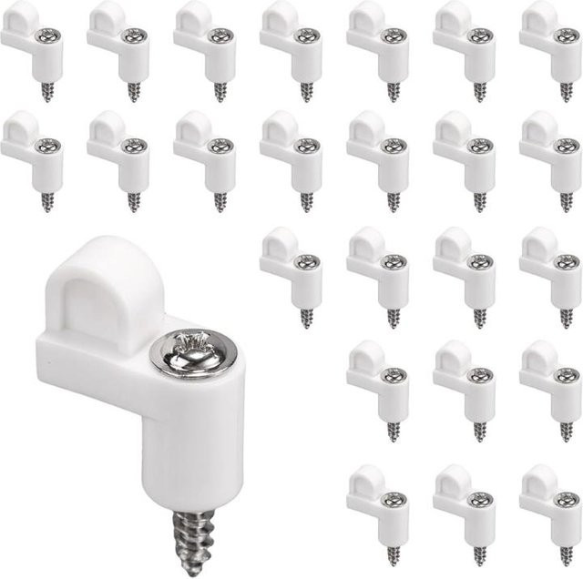 SoleMemory Set mit 24 Nylon-Fliegengitterklemmen und Metallschrauben zur Montage in Weiß - Bild 1
