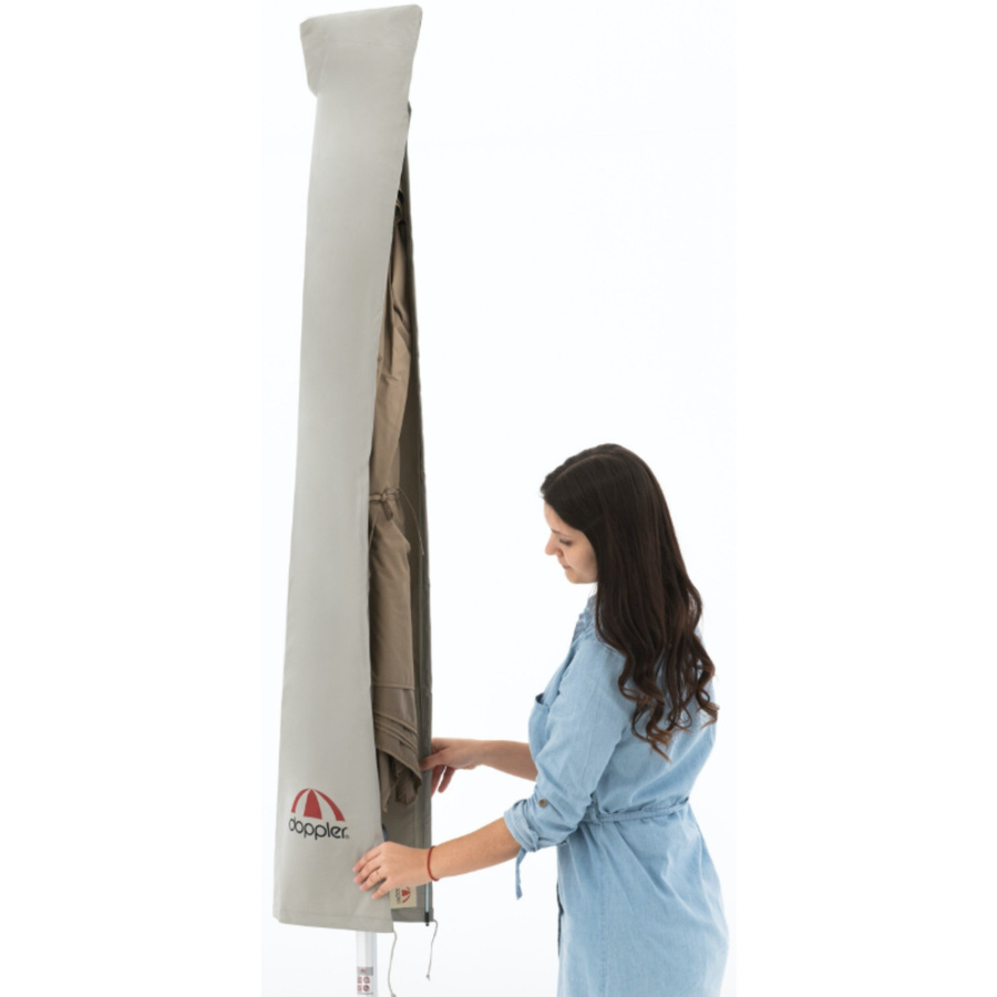 Doppler Expert Schirmhülle für Sonnenschirme und Mittelmastschirme mit Reißverschluss und Stab, grau, B/T/H: 30 x 1 x 167 cm - Bild 4