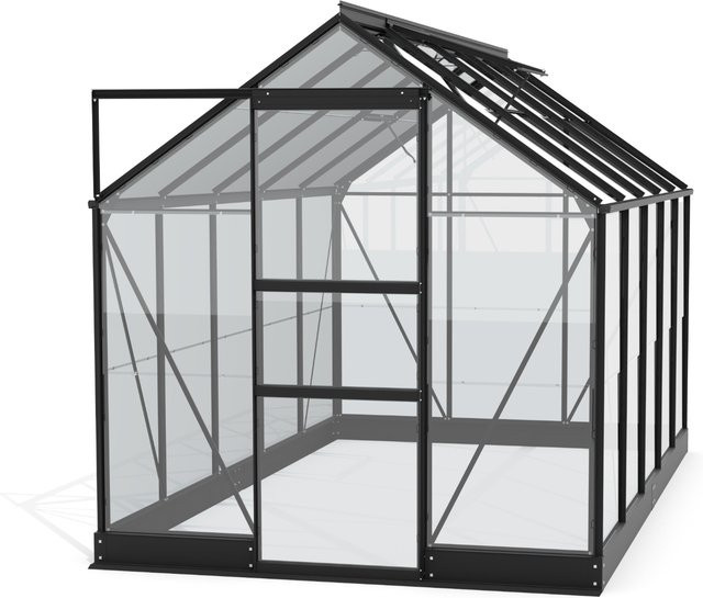 Vitavia Gewächshaus Eris in Schwarz mit 6,2 m² Fläche, ESG-Glas und Polycarbonat, B: 195,0 cm, H: 207,4 cm, T: 323,2 cm - Bild 4