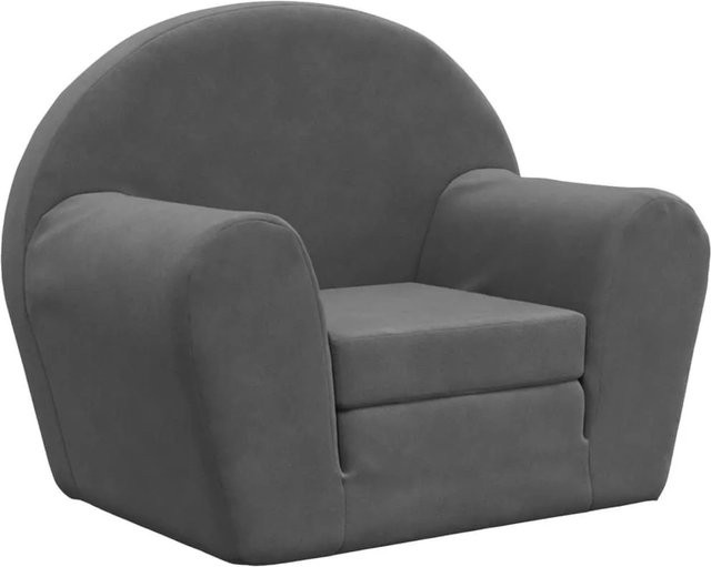 vidaXL Schlafsofa für Kinder in Anthrazit aus weichem Plüsch und Samtstoff - Bild 1