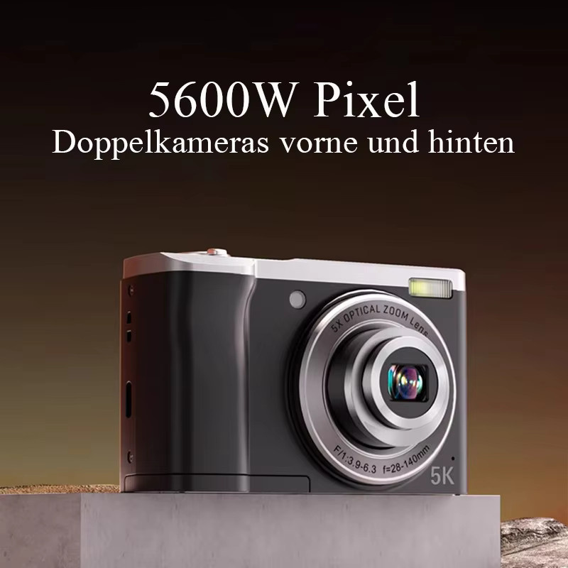 Bytelike 5K HD Digitalkamera mit Dual-Kamera, Anti-Shake und LED-Blitz in Schwarz - Bild 4