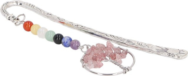 Steinbaum Lesezeichen 7 Chakra aus Metall in Weiß und Multicolour - Bild 1