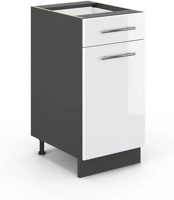 Vicco Küchenunterschrank Fame-Line Weiß Hochglanz Anthrazit Breite: 40 cm - Bild 1