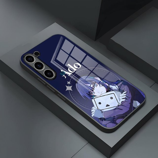 A-Ado Sänger Ado Handyhülle mit Glasabdeckung für Samsung Galaxy S25 Ultra S24 S23 S22 S21 S20 Plus A54 A34 A53 A16 in Blau - Bild 1