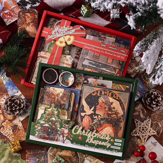 mr.paper Weihnachts-Briefpapier-Set Neon-Weihnachtsnacht-Serie in Multicolour mit Notizbuch-Materialpaket und Aufklebern für dein DIY-Sammelalbum - Bild 1