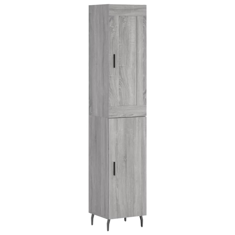 vidaXL Highboard Grau Sonoma aus Holzwerkstoff und Metall, B/T/H: 34,5 x 34 x 180 cm - Bild 2