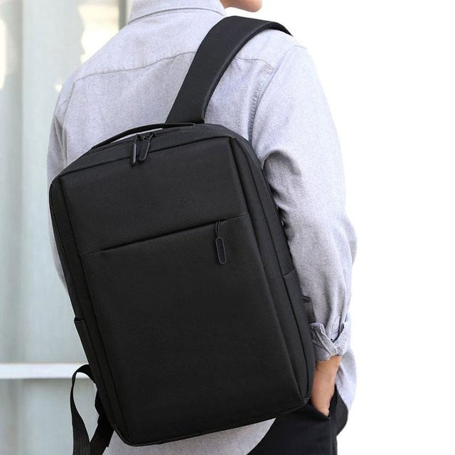 Wasserdichter Business-Laptop-Rucksack von Weft mit USB-C-Ladeanschluss für 16 Zoll, Schwarz - Bild 1