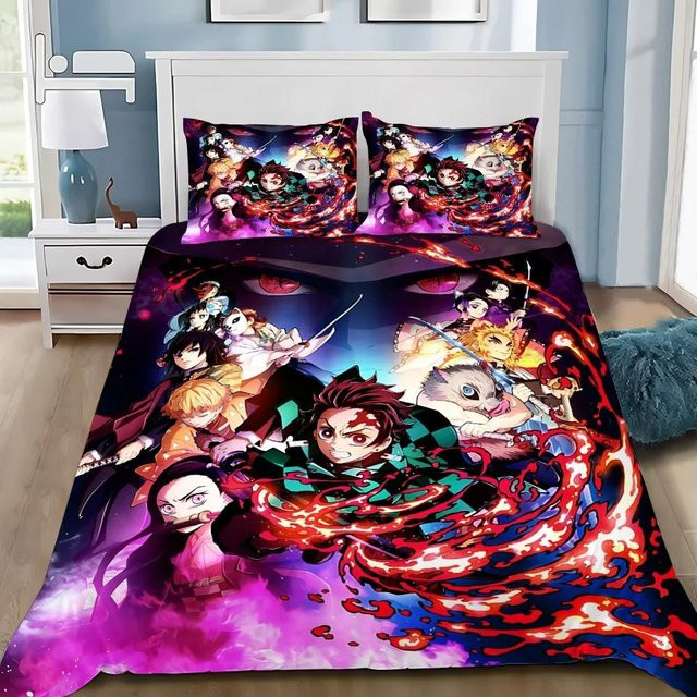 Bettwäscheset Demon Slayer Muichiro Tokito Anime Digitaldruck aus Mikrofaser, Multicolor, B/H: 175 x 220 cm - Bild 1