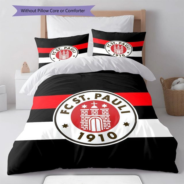 St. Pauli Bettwäsche Set aus Polyester in Schwarz mit 1 Bettbezug und 2 Kissenbezügen, B/H: 140 x 200 cm - Bild 1