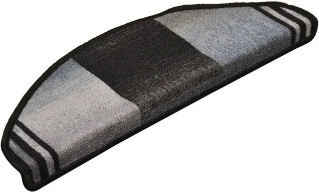 vidaXL Treppenmatten selbstklebend aus Polyamid, 15 Stück, Schwarz und Grau, B/T/H: 65 x 21 x 4 cm - Bild 1