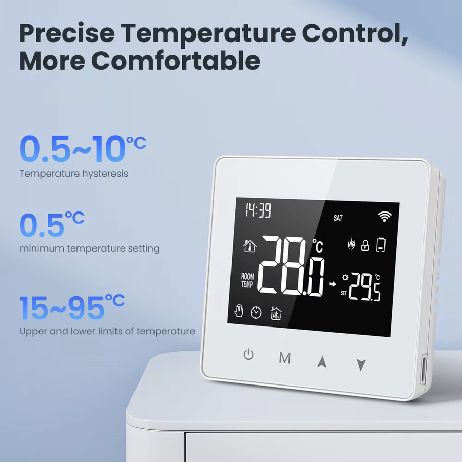 AVATTO Smart-Thermostat WiFi und ZigBee für Wasser- und Gasheizungen, batteriebetriebener Temperaturregler in Weiß, kompatibel mit Tuya, Alexa und Google Home - Bild 3