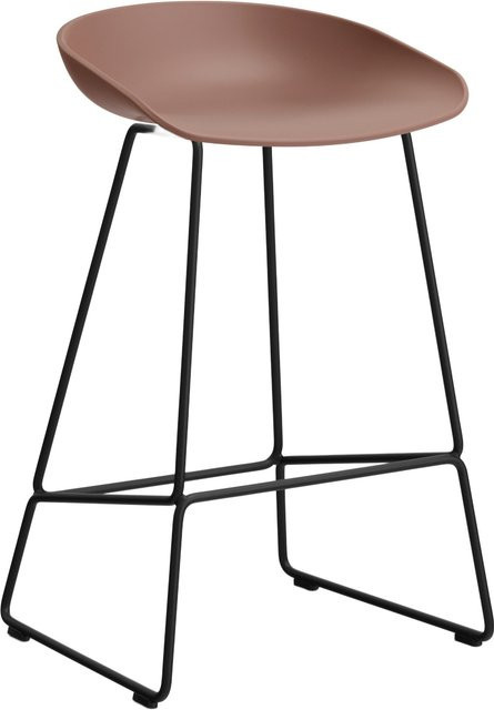 HAY About A Stool AAS 38 Hocker in Rot mit Stahlgestell und Polypropylen-Sitzschale - Bild 1