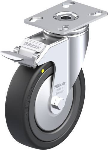 Blickle Lenkrolle 311720 LKPA-VPA 126K-FI-EL-FA mit Feststeller, Rad-Durchmesser: 125 mm, Tragfähigkeit: 95 kg, Farbe: Schwarz/Silber - Bild 1