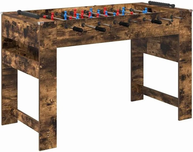 vidaXL Tischfußballtisch in Geräucherte Eiche, Farbe Braun, B/T/H: 125 x 60,5 x 80 cm - Bild 1