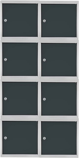 PROREGAL Blocky Schließfachwürfel Set mit 8 Einheiten, Zylinderschloss und 2 Schlüsseln, Lichtgrau/Anthrazitgrau, B/T/H: 40 x 40 x 40 cm - Bild 1
