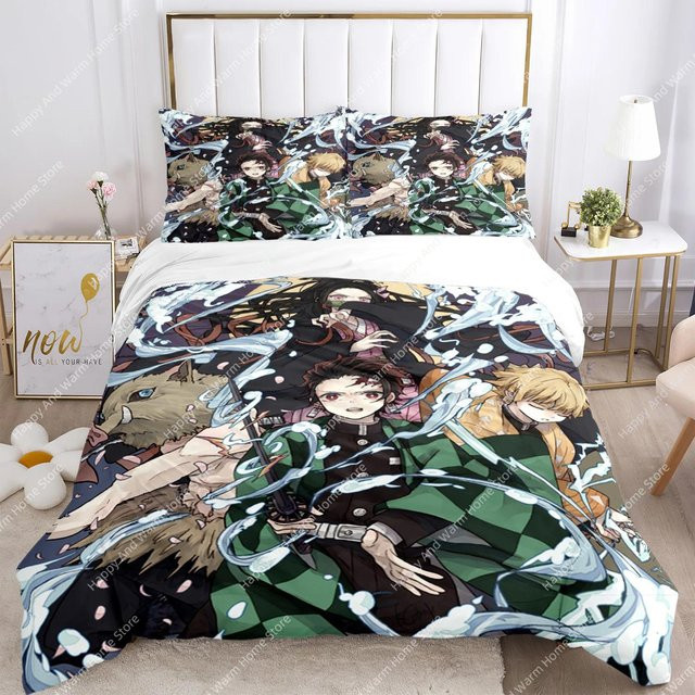 Lodestar Anime Demon Slayer Bettwäsche Set mit Nezuko Motiv, Mehrfarbig, B/H: 135 x 200 cm - Bild 1