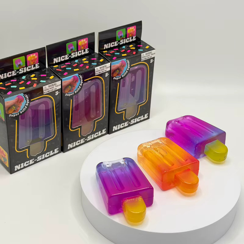 soulbao Gradient Liquid Filled Popsicle Squishy Toy, Stress Relief Hand Squeeze Gadget, Desktop Ornament - Bild 4
