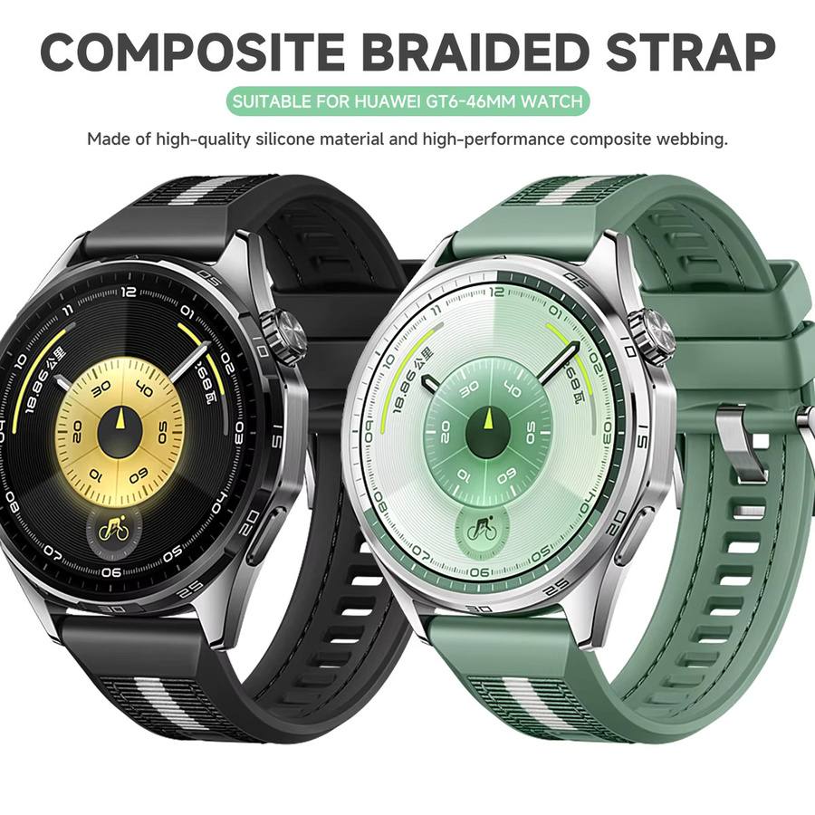 OAKCHARM Uhrenarmband Silikon, grau, Unisex, Huawei Watch GT6 Pro 46 mm - Bild 5