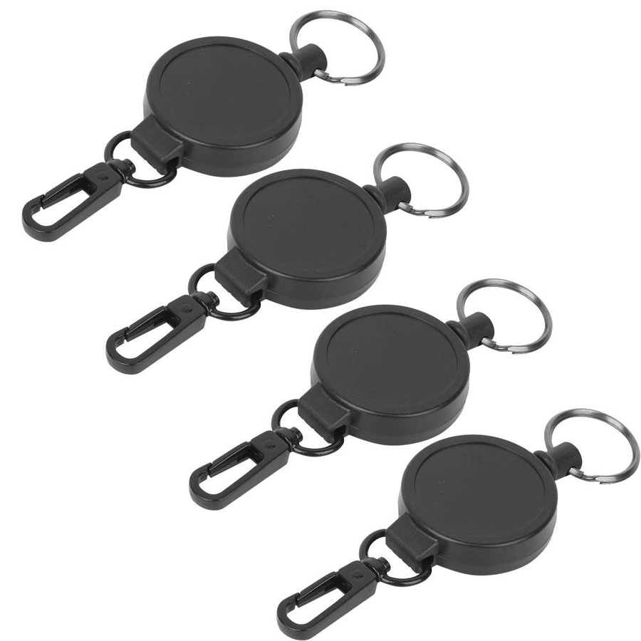 Teleskop-Schlüsselanhänger, 4 Stück, Diebstahlsicher, Karabiner - Bild 4
