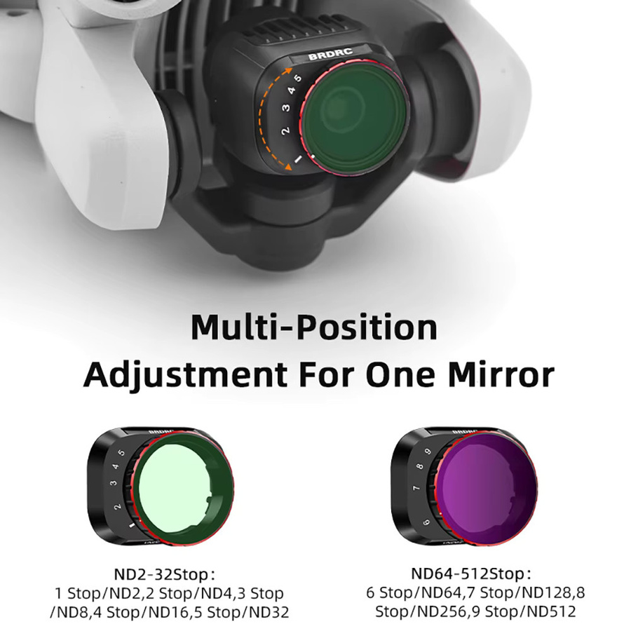 BRDRC VND-Objektivfilter für DJI Mini 4 Pro, verstellbarer ND-Filter aus optischem Glas, Schwarz - Bild 5