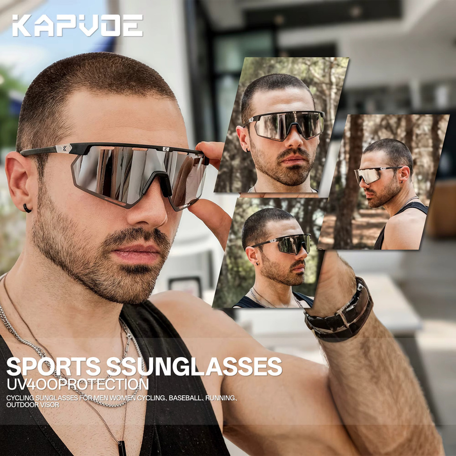 Kapvoe Sonnenbrille Herren, Vollrand, Carbonfaser, Kunststoff - Bild 2
