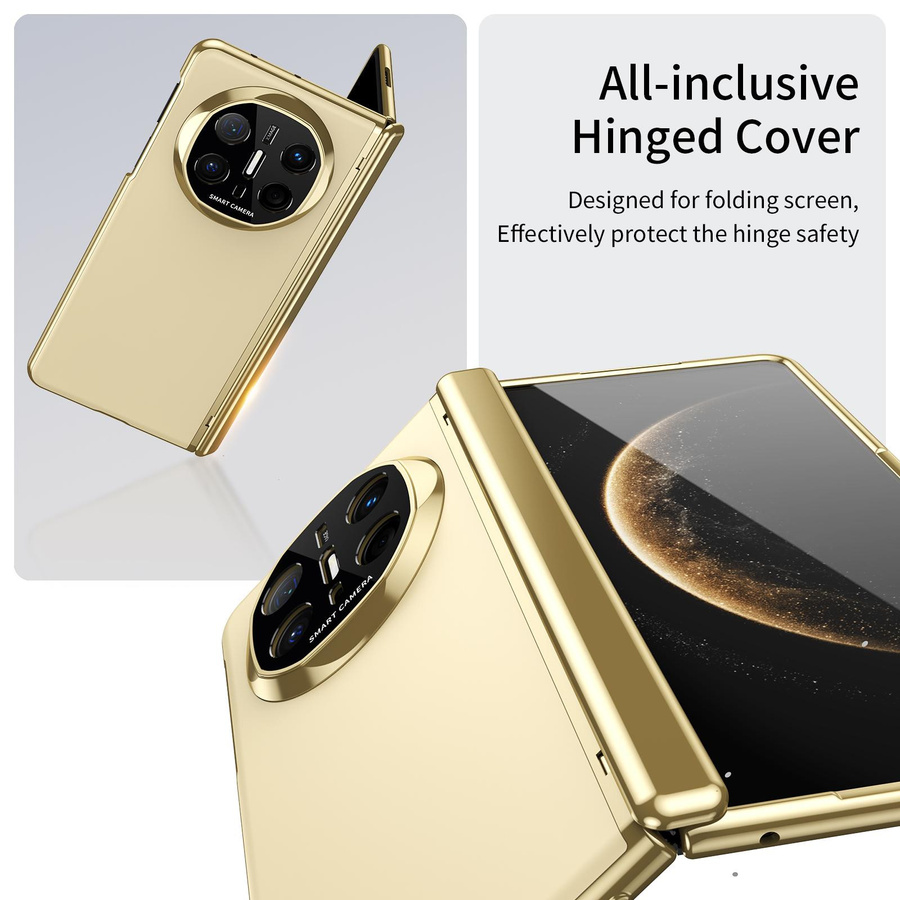 Huawei Mate X6 Schutzhülle mit AG Matt Vakuumbeschichtung und Sturzsicherem Vollschutzglas in Gold - Bild 2
