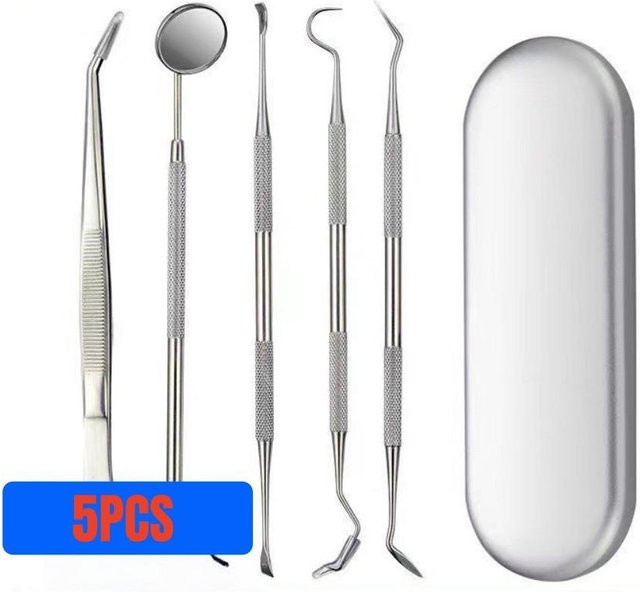 Dental Zahnpflege Set, 5-teilig, Edelstahl, Silber - Bild 1
