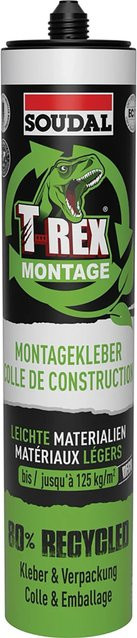 Soudal T-Rex Montagekleber für leichte Materialien, Acryl, Weiß/Mehrfarbig, 2 x 350 g - Bild 1
